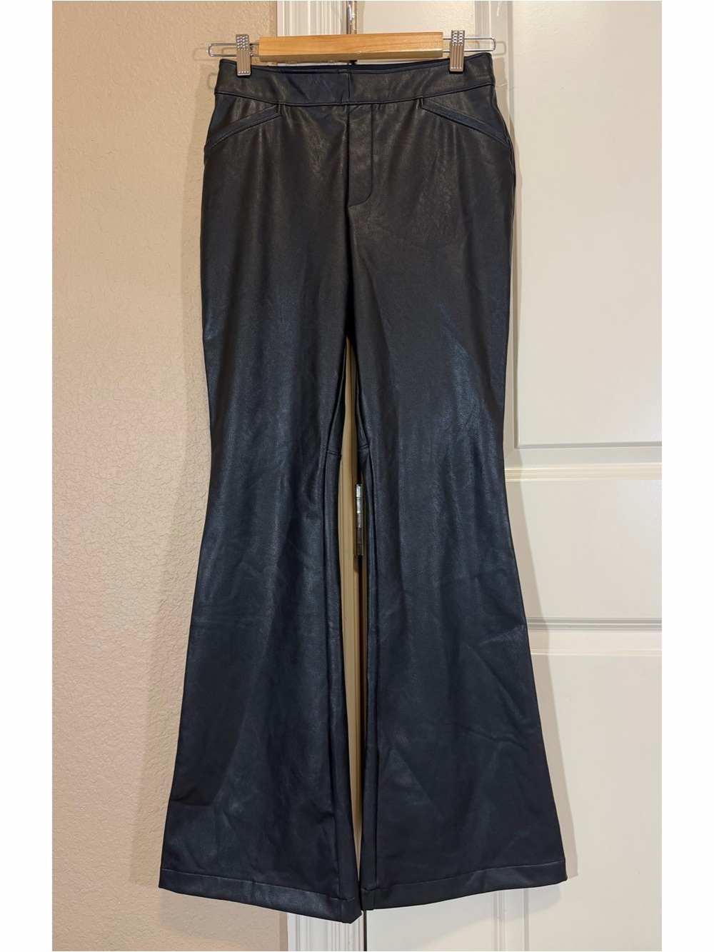 NWOT Spanx Flare Faux Leather Pants - Picture 3 of 12